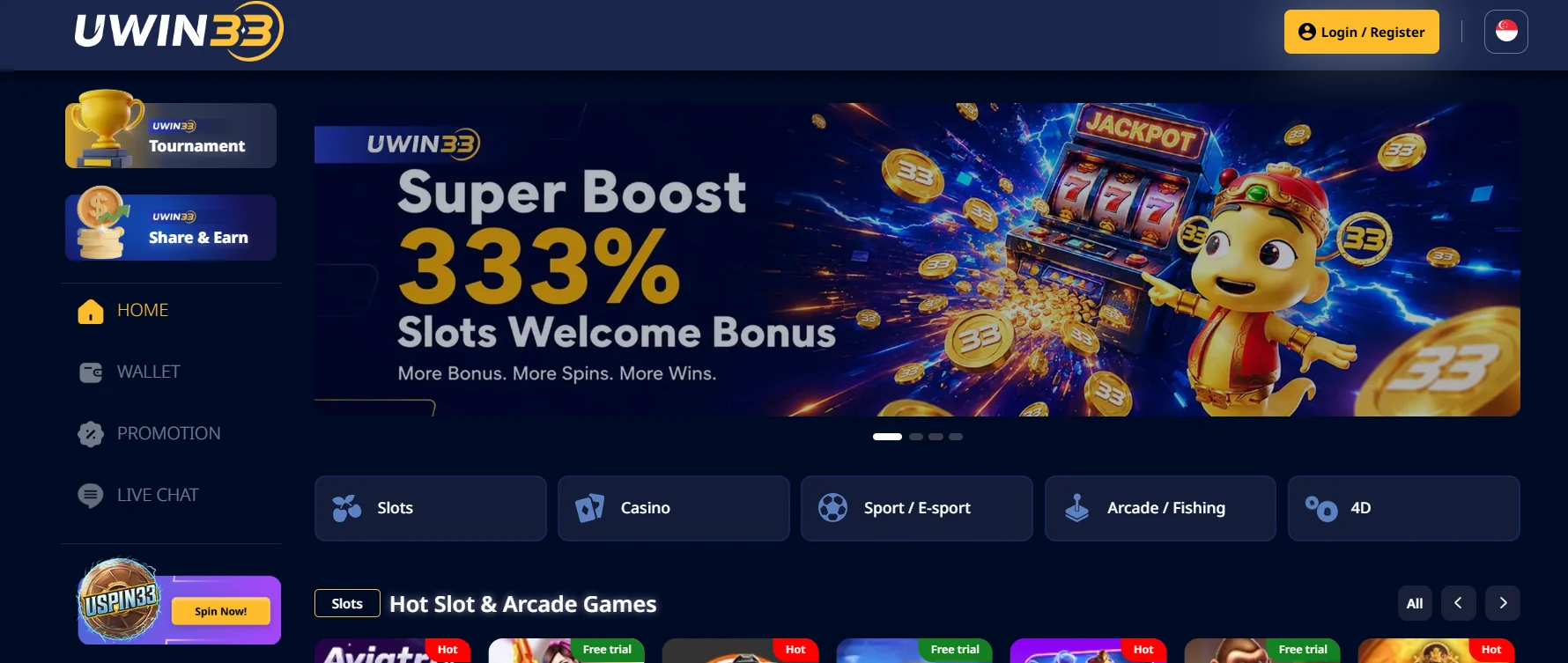 UWIN33 - Online Casino & Gaming Platform